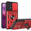 ESTH® Cover per Motorola Moto G34 5G con Custodia per Fotocamera Scorrevole e Supporto ad Anello [Custodia Paraurti Compatibile con Supporto Magnetico per Auto], Rosso