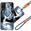 JEZSTHAI Cover Compatibile con TCL 40 SE Custodia in Silicone TPU Morbido con Cordino/Laccio Tracolla Cellulare,Antiurto AntiGraffio Protettiva Bumper Case con Disegno Motivi,Cover*A08