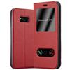 Cadorabo Custodia Libro per Samsung Galaxy S8 in ROSSO ZAFFERANO - con Funzione Stand e Chiusura Magnetica - Portafoglio Cover Case Wallet Book Etui Protezione