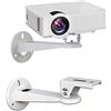 Drsn Mini Supporti Proiettori per Parete, Carico di 6.6 libbre- 16-20 cm Regolabile- Rotazione 360°- Acciaio al Carbonio, per CCTV/Camera/Proiettore/Webcam-Bianco
