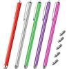 GUUGEI Penne stilo extra lunghe per touch screen [confezione da 5 punte in fibra a maglia] compatibili con iPad, iPhone, Android, tablet, laptop, Chromebook, ad alta sensibilità e punta fine