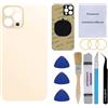 Perzework Vetro posteriore di ricambio per iPhone 12 Pro 6,1 pollici con kit di riparazione (oro)