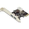 Ewent Scheda PCI Express, USB 3.1, 2 Porte Esterne, Argento