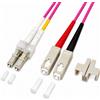 Techly Professional 304086 Cavo Fibra Ottica Multimodale OM4 SC/LC 50/125 10 m Fucsia