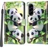 PHINIENLAND Cover per Samsung Galaxy A57 PU Pelle Custodia Flip Panda