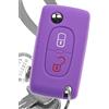 mt key Key Soft Case Custodia protettiva Chiave per auto Citroen Berlingo C2 C3 Peugeot 207 307 308 Chiave pieghevole/Colore: Viola
