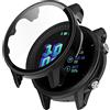 BoLuo Pellicola Custodia per Garmin Forerunner 955 con Pellicola Temperata, Morbida Plating PC Protettivo Case Skins Copertura Shell per Garmin Forerunner 955 Watch Accessories (Nero)