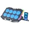 ICE COOREL Tappetino di raffreddamento per laptop da gioco con 8 ventole di raffreddamento, pad di raffreddamento RGB per laptop da 15-17,3 pollici, supporto per laptop con 6 altezze regolabili, pad