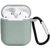 AKABEILA Cover AirPods Silicone, Custodia AirPods 2 in Silicone, Compatibile con Apple AirPods 2 & 1 Cover Custodia Protettiva Air Pods [LED Frontale Visibile] Moschettone Protettiva, Verde