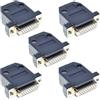 Oiyagai 5-Pack Connettori DB26 Femmina con Cappuccio in Plastica - 26 Pin Saldatura Tipo D-Sub per Porta Seriale, Progetti DIY, Riparazioni Industriali
