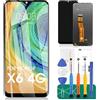 SRJTEK Schermo TFT per Honor X6 4G LCD Display per Honor X8 5G sostituzione schermo per X6 4G/X8 5G Digitizer Assembly VNE-LX1 kit di riparazione senza cornice (nero)