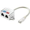 Renkforce RJ45 rete informatica Adattatore T CAT 5e [2x RJ45 femmina - 1x RJ45 maschio] 15.00 cm metallo