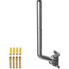 Burbifro Palo universale per antenne di televisione, satellite, radio, WiFi - Supporto regolabile per palo e montaggio murale (Inox - 52cm)