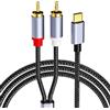 Zqxnt Flessibile Tipo C A 2RCA Connettori Placcato Oro Cavo Audio HiFi Per Il Telefono 15/16 E Amplificatori Amplificatori Cavo di Collegamento