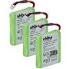 vhbw Confezione convenienza 3x Batterie NI-MH compatibile con MEDION MD81877 / MD82877 etc. sostituiscono 5M702BMX / GP0827 / GP0845 600mAh 2.4V