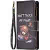 VQWQ Custodia per Xiaomi Redmi Note 12 4G, Flip Cover a Portafoglio in Pelle PU Slot per Schede Libro Cavalletto Pieghevole Wallet Case Cordino Cerniera Chiusura Magnetica per Donna Maschio -[03]-Bär