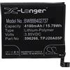 vhbw batteria compatibile con CAT S32, S42 smartphone cellulare (4100mAh, 3,85V, Li-Poly)