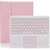 ZKAIAI Custodia Tastiera per iPad 9.7 6a/5a Generazione 2018/2017, iPad Pro 9.7, iPad Air 2/1, Custodia con Tastiera Touchpad Bluetooth per iPad 9.7, Smart Cover con Supporto Pencil, Rosa