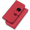 Bartern Cover per iPhone X/XS,Cartone Animato Gatta Flip Wallet Case in Pelle con Slot per Schede Magnetica a Scatto e Funzione di Appoggio,Custodia per iPhone X/XS.Rosso