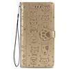 Fertuo Cover per Samsung Galaxy A13 5G / A04S, Custodia Portafoglio a Libro in Pelle Flip Cover con Porta Carte, Chiusura Magnetica [Disegni di Gatto Cane] Case Antiurto per Samsung A04S, Oro