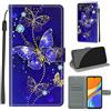 LeviDo-EU LeviDo Cover Compatibile per Xiaomi Redmi 9C/Redmi 10A Silicone Libro PU Pelle Magnetica Flip Portafoglio con Corda Disegni Antiurto Bumper Motivo Custodia Resistente Protettiva Case, Farfalla 1