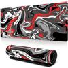FANSU Fluido Astratto 3D Tappetino Mouse, Tappetino Mouse XXL/XL/L, Tappetino Mouse Gaming con Base Gomma Antiscivolo e Bordi Cuciti, Mouse Pad per Ufficio e Casa (700x300mm,Rosso)