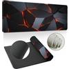 Hixingo Tappetino Mouse, 3D Crepa Tappetino Mouse XXL/XL/L, Tappetino Mouse Gaming con Base in Antiscivolo e Bordi Cuciti, Mouse Pad per Casa Ufficio (1000x500x3mm,Arancia)