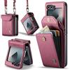ASAPDOS Custodia a tracolla compatibile con Samsung Galaxy Z Flip 6/Z Flip 7 FE, custodia retrò con cinturino in pelle PU con chiusura magnetica e porta carte di credito, per uomini e donne, colore