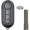 mt key Chiavi a scatto con telecomando a 2 tasti vergine + batteria dal 2006 per FIAT/Iveco