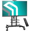 ONKRON Supporto TV Motorizzato 50-86 pollici - Supporto Televisore da Terra Nero con Carico Totale 105.9 kg - Mobile Porta Televisore max VESA 800x500 mm - Porta TV da Terra Mobile TS1881E-B
