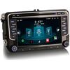 Erisin 7 Pollici 8-Core 4GB+64GB Android 14 Autoradio Bluetooth GPS per VW Golf 5 Golf 6 Passat Polo Caddy Touran T5 Seat Wireless Carplay Android Auto DAB+ FM USB CD Player WiFi 4G RDS DSP OPS