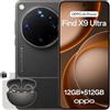 OPPO Find X9 Ultra 5G Smartphone Sbloccato, Fotocamere Hasselblad 200MP+50MP, Zoom Ottico 10x, Video 8K, 7050mAh, Display 144Hz 2K, Snapdragon 8 Elite Gen 5, IP69, Tundra Umber (con Enco Clip2)