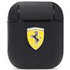 CG MOBILE Custodia per AirPods Ferrari in nero su pista, compatibile con Apple AirPods 1 e AirPods 2, custodia protettiva in pelle PU, antiurto, ricarica wireless e logo in metallo firma