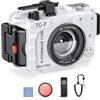 Sea frogs Custodia per fotocamera compatibile con Olympus TG-7, impermeabile IPX8, protezione di profondità di 60 m, custodia subacquea ideale per immersioni, surf, canottaggio, bianco