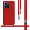 Tumundosmartphone Cover Silicone Liquido Con Cordino per Xiaomi Redmi Note 12 Pro + Plus 5G Colore Rossa