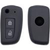 Lage [Portachiave] Guscio Cover Chiave in Silicone per Telecomando Auto Nissan 2 tasti (vedere compatibilità nelle foto) per Qashqai X-Trail Murano Maxima Altima Juke Geniss Quest Livina Tiida (NERO)