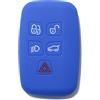 Lage [Portachiave] Guscio Cover Chiave Auto in Silicone per Telecomando Land Rover Range Rover Sport Evoque LR4 Freelander Discovery (vedere compatibilità nelle foto) 5 Tasti (BLU)