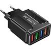 Xijobido Blocco Caricatore USB C | Adattatore da Viaggio Europeo USB 3.1A 4 Porte,Stazione di Ricarica Rapida Portatile 4 Porte Accessori per Cellulari
