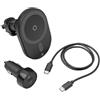 Hama - Caricabatterie Wireless da auto "MagCharge Car FC15", Turbo Fast Charge, nero