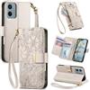 Fertuo Cover per Motorola Moto E15 / G05, Fiori Custodia a Libro Portafoglio Antiurto in Pelle PU Flip Case Interna Silicone con Porta Carte, Supporto, Chiusura Magnetica e Cinturino, Bianco