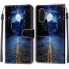 KENHONER Custodia per Samsung Galaxy A18/ A17/ A26 5G, luna | Portafoglio Pelle PU, Magnetica, Resistente Agli Urti, Scomparto Carte Credito, Pieghevole, Flip Libro, Motivo