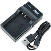 vhbw caricatore USB-C compatibile con Nikon 1 J4, S1, S2, AW1, J5, J1, J2, J3, AW, V3, S camera + cavo USB-C + LED