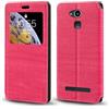 Shantime Custodia Flip in Pelle PU con Finestra Visibile e Chiusura Magnetica Invisibile Compatibile con Saiet Smart Senior STS550, Protezione Totale (Rosso rosa)