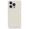 Mixroom - Custodia Cover per iPhone 16 PRO Max in TPU Silicone Morbido Compatibile con MagSafe Accessori con Cerchio Magnetico Integrato Beige