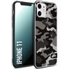 CUSTOMIZZA - Custodia cover nera morbida in tpu compatibile per iPhone 11 camouflage mimetico militare nero black grigio