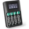 CELLONIC 4x Batteria per Navigatore GPS Compatibile con Garmin eTrex 32x, Montana 700, eTrex 30, 010-11874-00 - (2600mAh, 1.2V) + Caricabatteria