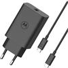 Audiosystem Carica Batterie Rapido Originale Motorola 68W per Moto Edge 60 / Edge 60 Pro/Edge 60 Fusion/edge 60 Ultra Con Cavo 100cm USB Type C Turbo Power MC-682 Caricatore Blister Nero