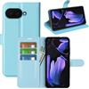 JIUNINE Cover per Google Pixel 9A, Custodia Portafoglio Libro in Pelle Sintetica Antiurto Cover Flip Case con [Carta Fessura] [Supporto Stand] [Fibbia Magnetica], Blu