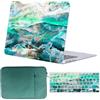 FFBOFFC Custodia per MacBook Air 13,6 Pollici 2025 2024 2023 2022 Modello A2681 A3113 A3240 M4 M3 M2 Liquid Retina Display, Plastica Case Rigida Protettiva & Copritastiera & Borsa, 606 Verde