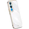 RankOne La Custodia del Telefono è Adatta per OnePlus Nord CE4 Lite 5G (6.67 Inches), Case per Cellulare in Silicone con Telaio Galvanico - Bianco